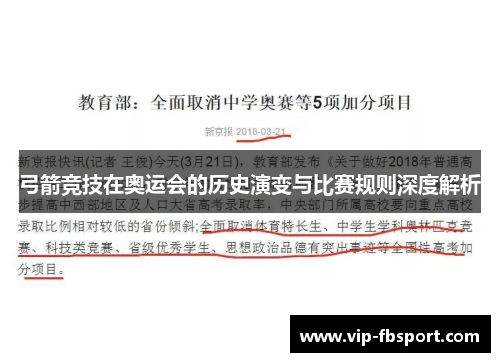 弓箭竞技在奥运会的历史演变与比赛规则深度解析